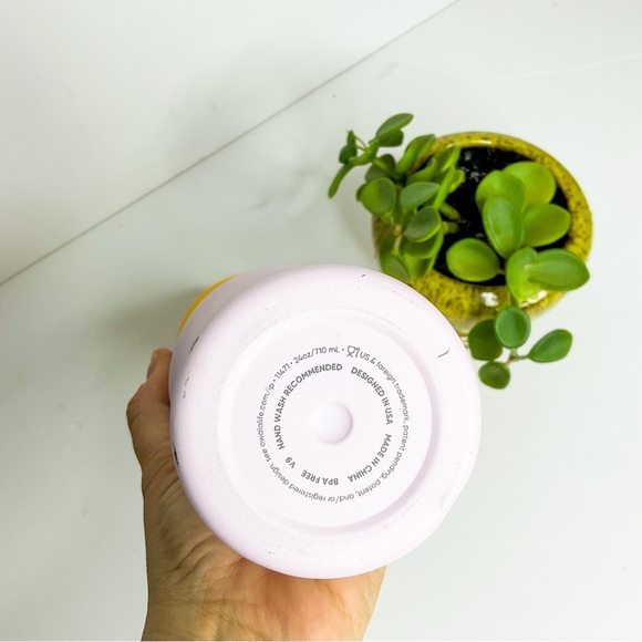 Owala Pink Tumbler with Yellow Lid - Picture 4 of 6